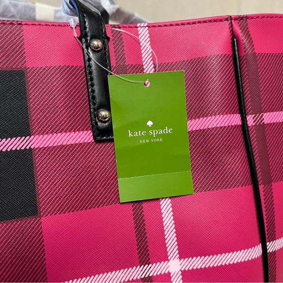 Kate Spade Pink Plaid Tote - Picture 12 of 16